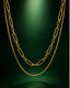 Dual Layer Chain Necklace | 18K Gold Plated Layered Snake & Link Chain Necklace