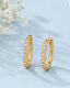White Green Red Stone Huggie Earrings in 925 Sterling Silver | Minimal Luxe 18K Gold Plated Hoops