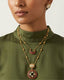 Noor Dual Layer Kundan Necklace & Earrings Set | Women’s Multi-Color Gold Plated Festive Statement Jewellery