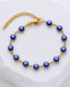 Blue Nazar Evil Eye Bracelet with 18K gold plated chain and protective evil eye charms