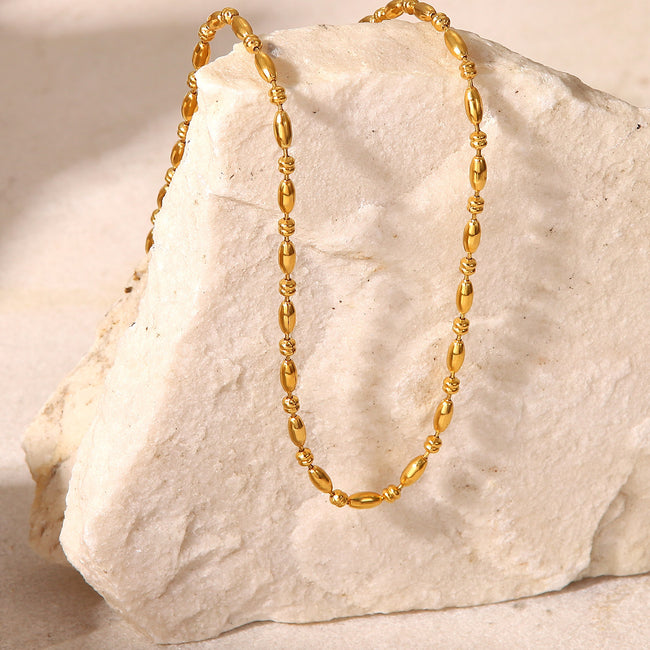 Minimal Chic Oval Bead Chain Necklace Main Image