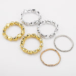 Set of 3 Stretchable Stone Studded Wraparound Bracelets | 18K Gold Plated Stainless Steel Set