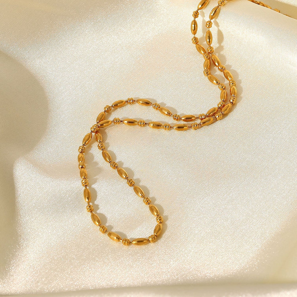 Minimal Chic Oval Bead Chain Necklace