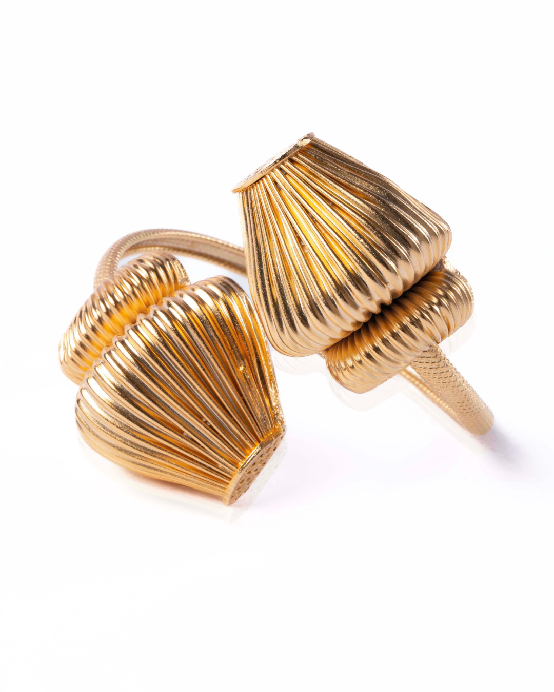 Golden Twisted Cascade Cuff | 18K Gold Plated Statement Open Cuff Bracelet