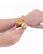 Golden Twisted Cascade Cuff | 18K Gold Plated Statement Open Cuff Bracelet