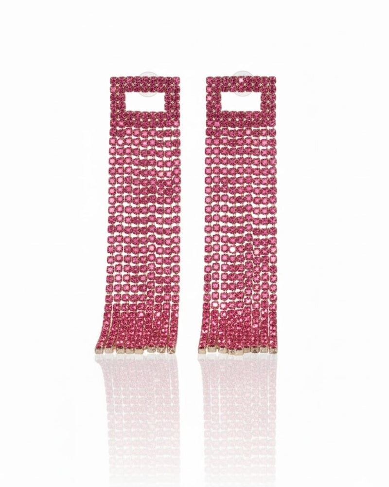Pink Statement Rhinestone Danglers