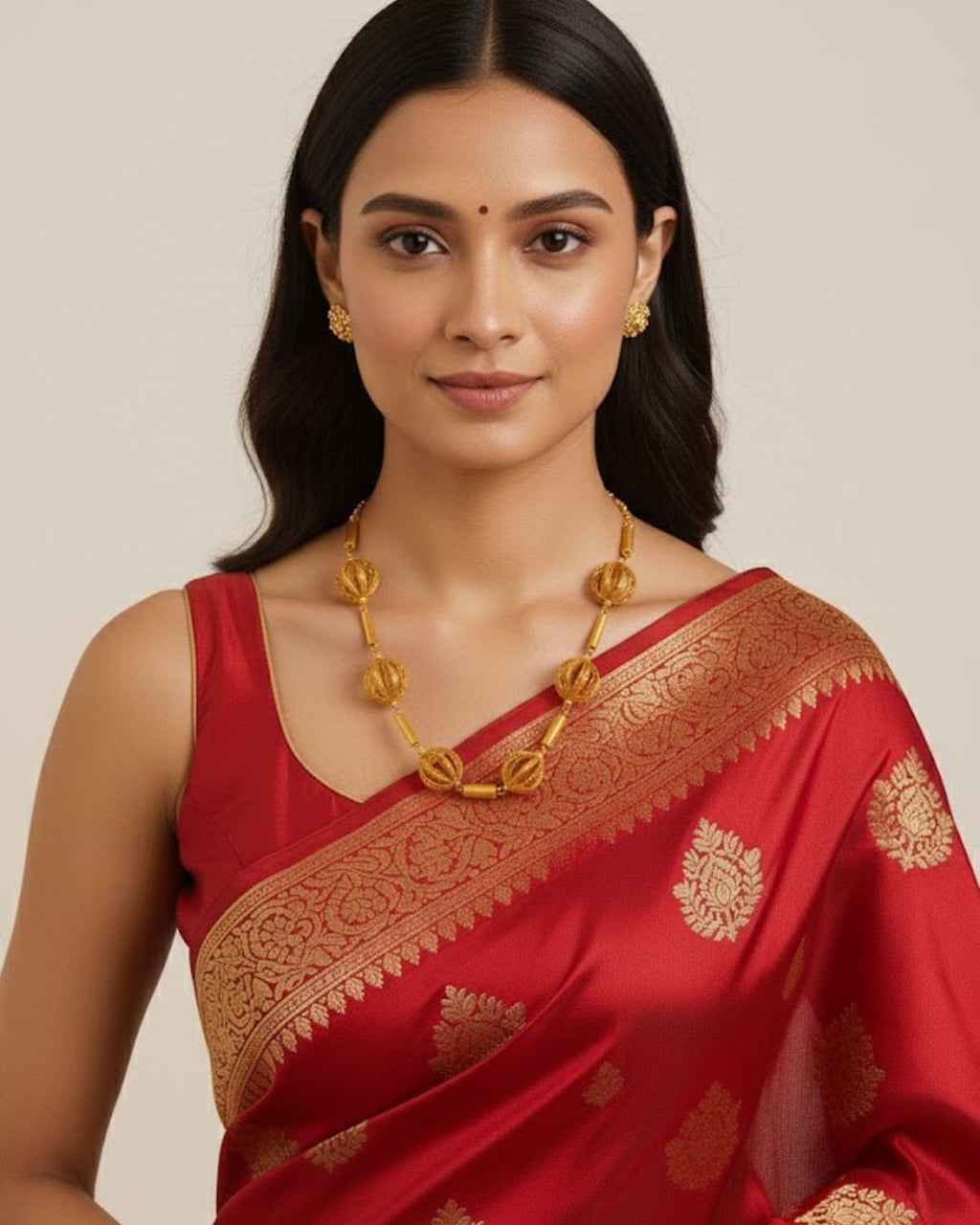 Golden Harvest Chain Necklace | 18K Gold Plated Organic Statement Necklace