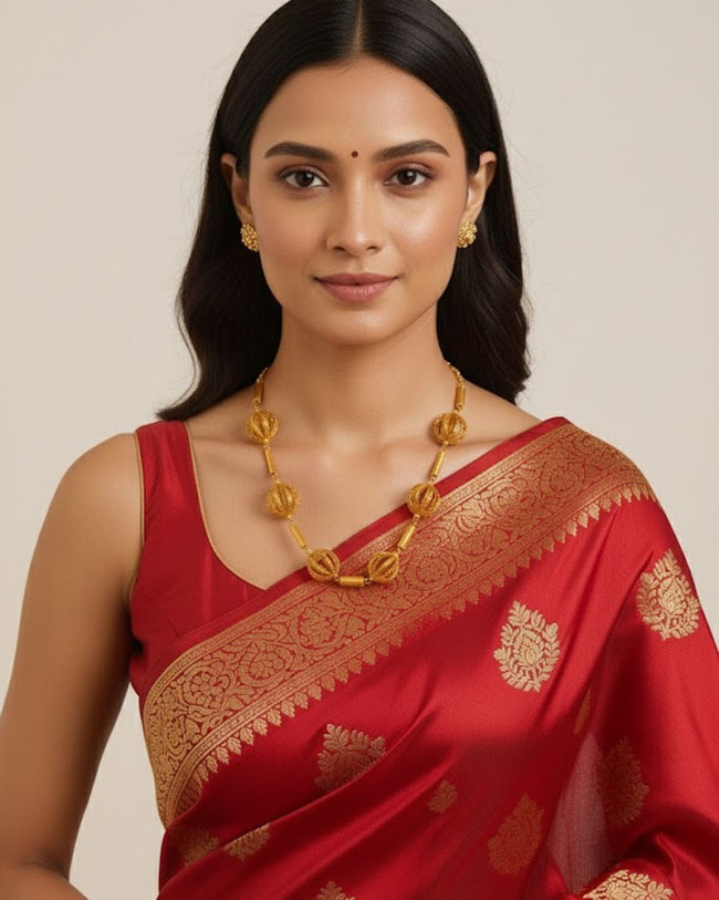 Golden Harvest Chain Necklace | 18K Gold Plated Organic Statement Necklace Hover Image
