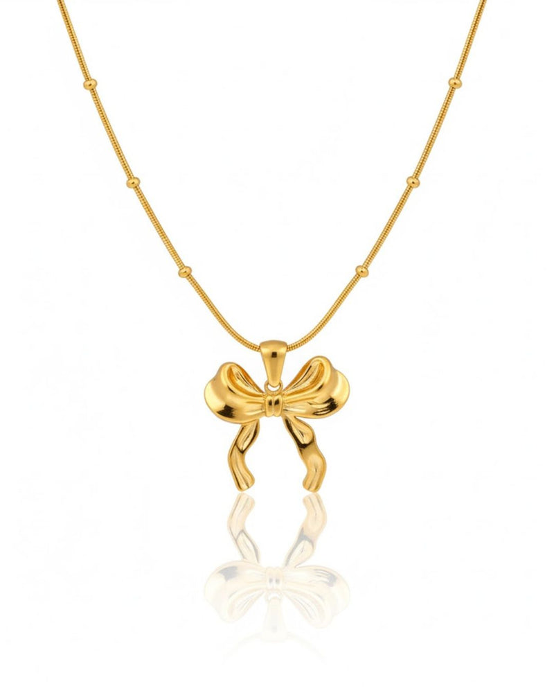 Aria Bow Pendant Necklace | Gold Plated Anti-Tarnish Jewellery