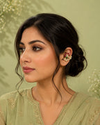 Padma Noor Kundan Pearl Ear Cuffs | Kundan & Pearl Bugadi Style Ear Cuffs | Traditional & Festive Jewellery