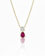 Birthstone Pear Pendant Necklace