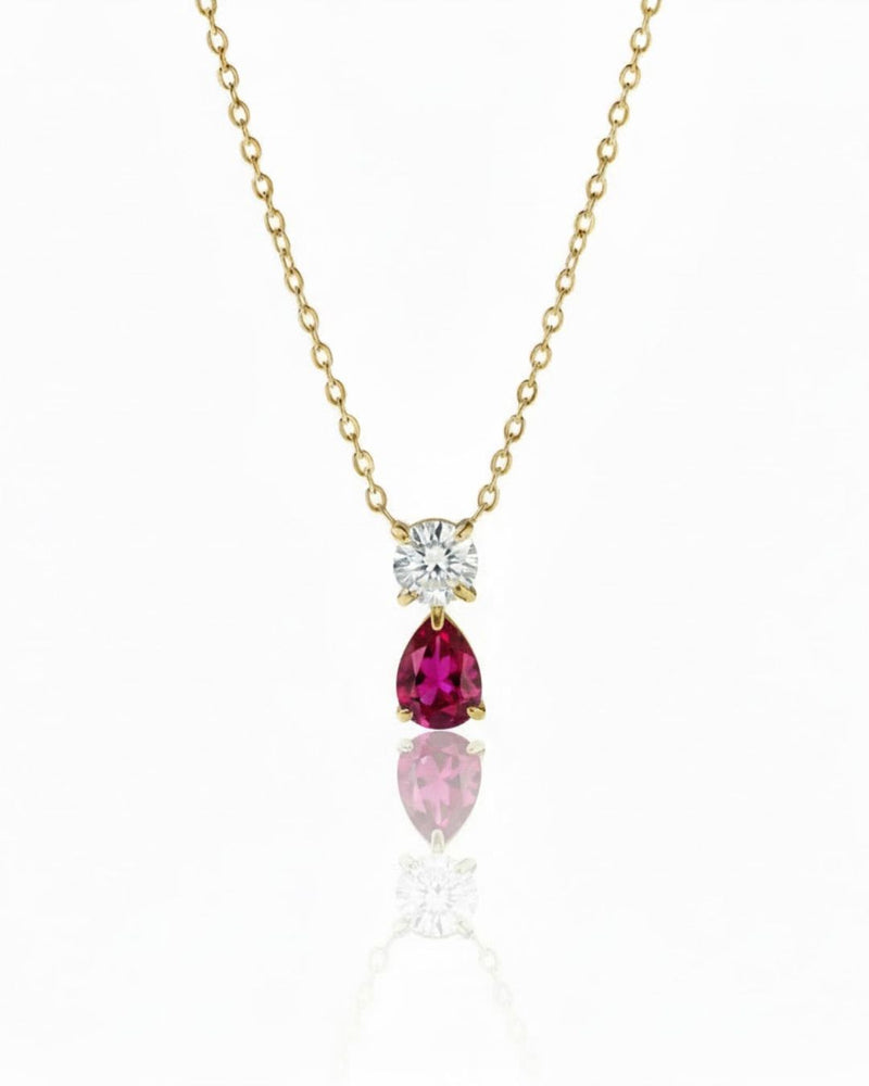 Birthstone Pear Pendant Necklace