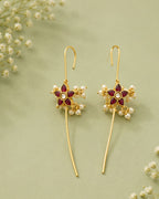 Pushpa Pearl Ear Cuff | Pearl Sui Dhaaga Earrings | 18K Gold Plated Jewellery
