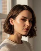 Prism Glow 3 Stone Huggie Earrings | 925 Silver Minimal Luxury Jewellery