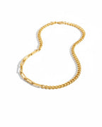 Dual Layer Chain Necklace | 18K Gold Plated Layered Snake & Link Chain Necklace