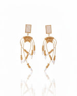 Golden Pearl Arch Earrings