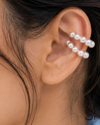 Pearl Duo Ear Cuff | Double Row Faux Pearl Non-Piercing Ear Wrap