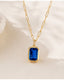 Aurelia Emerald Cut Pendant Necklace | 18K Gold Plated Crystal Pendant Necklace