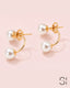 Luna Pearl Ear Jacket Earrings | 18K Gold Plated Double Pearl Stud Earrings