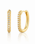 White Green Red Stone Huggie Earrings in 925 Sterling Silver | Minimal Luxe 18K Gold Plated Hoops