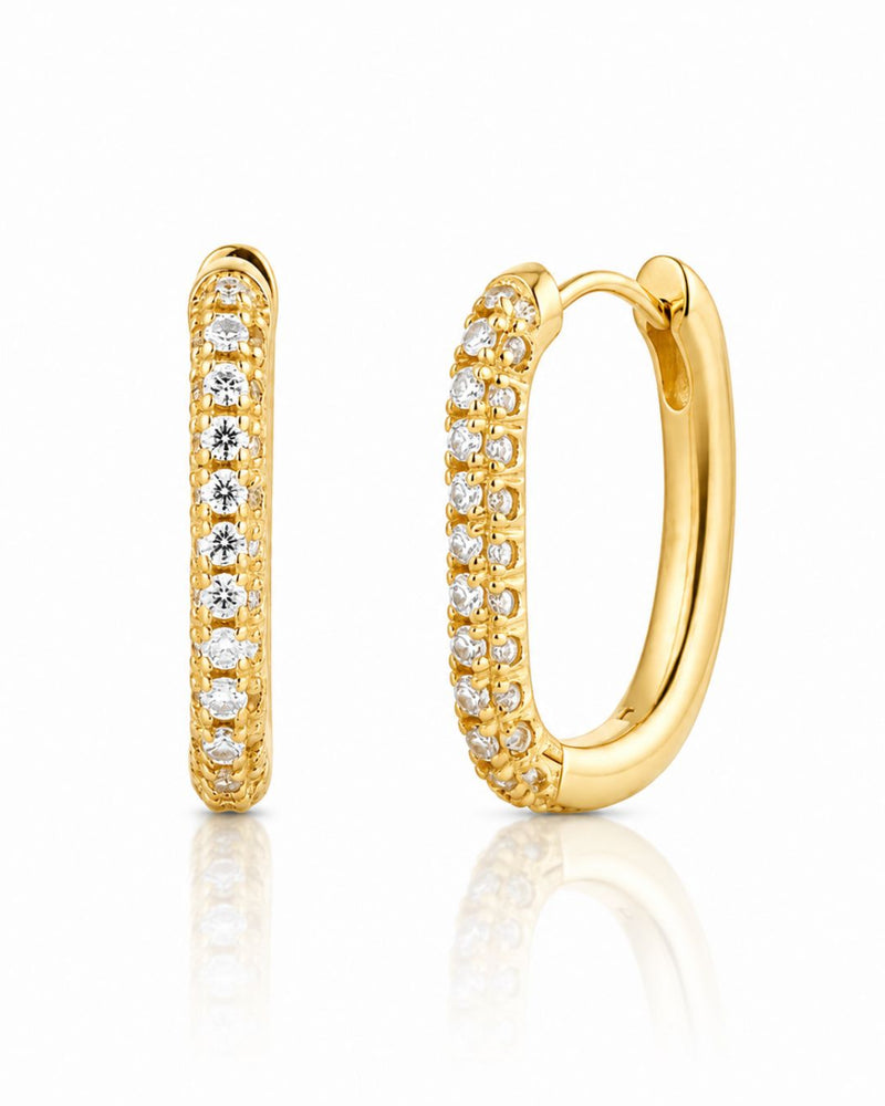 White Green Red Stone Huggie Earrings in 925 Sterling Silver | Minimal Luxe 18K Gold Plated Hoops