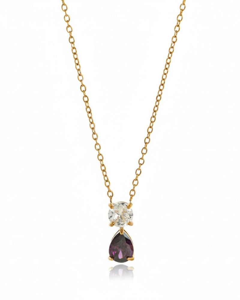 Birthstone Pear Pendant Necklace