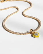 Pink Heart Tennis Chain Necklace | Premium Anti-Tarnish Heart Pendant Necklace | Trendy Everyday Statement Jewellery