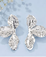 Hammered Floral Statement Earrings | Gold Plated Party Wear Drops & Danglers