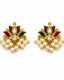Padma Mini Lotus Kundan Pearl Stud Earrings | Delicate Lotus Kundan Studs | Traditional & Festive Jewellery