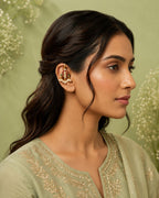 Heritage Kundan & Pearl Bugadi Style Ear Cuffs | Traditional & Festive Jewellery Cubic Zirconia Alloy Drops & Danglers
