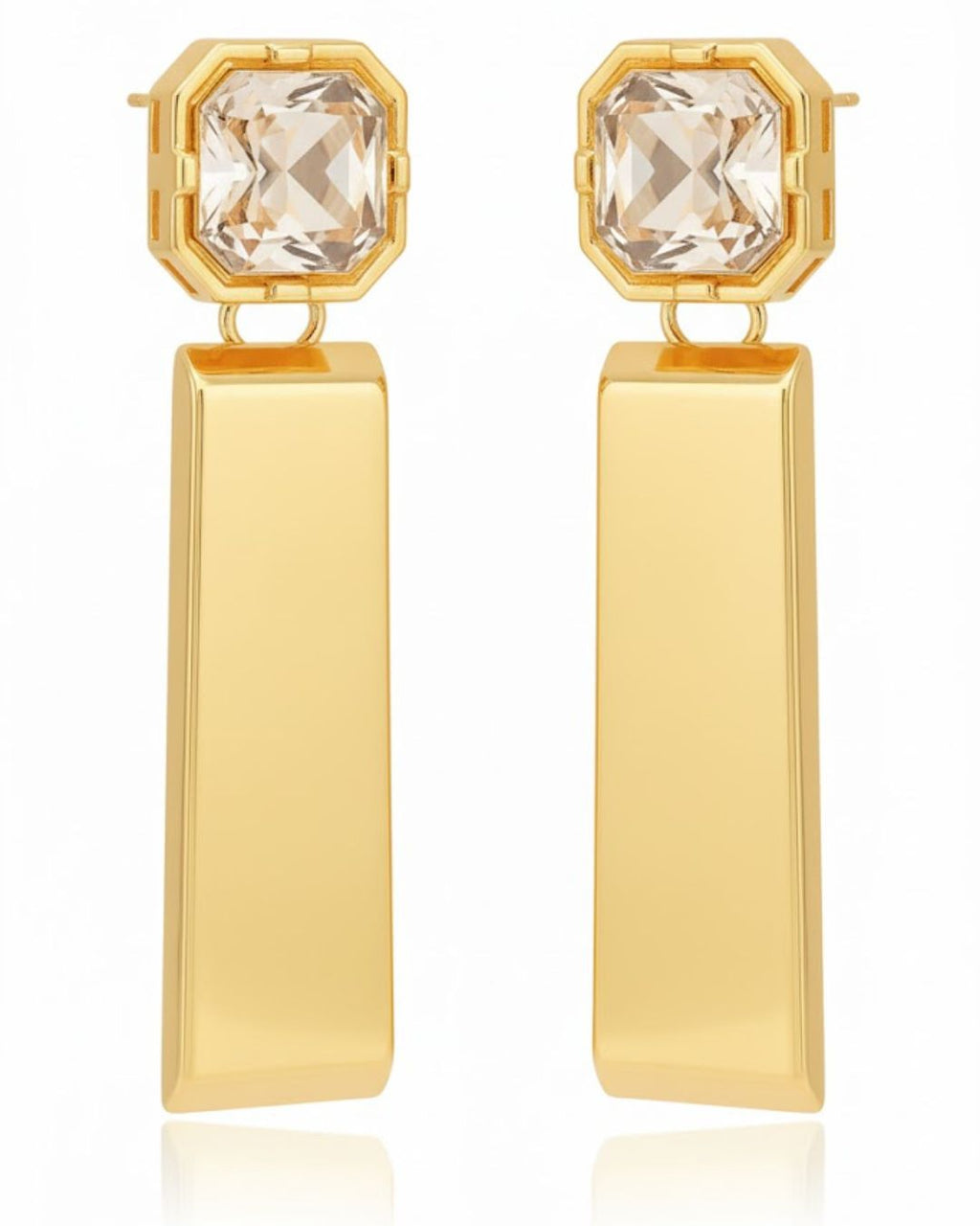 Celeste Crystal Bar Drop Earrings | Geometric Statement Earrings