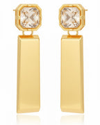 Celeste Crystal Bar Drop Earrings | Geometric Statement Earrings