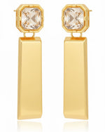 Celeste Crystal Bar Drop Earrings | Geometric Statement Earrings