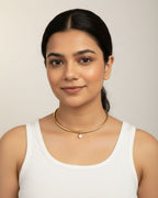 Solitaire Glam Collar Choker | Gold Plated Statement Party Wear Necklace