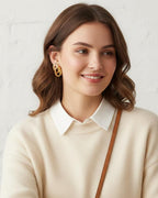 Oval Loop Stud Earrings | 18K Gold Plated Anti-Tarnish Jewellery