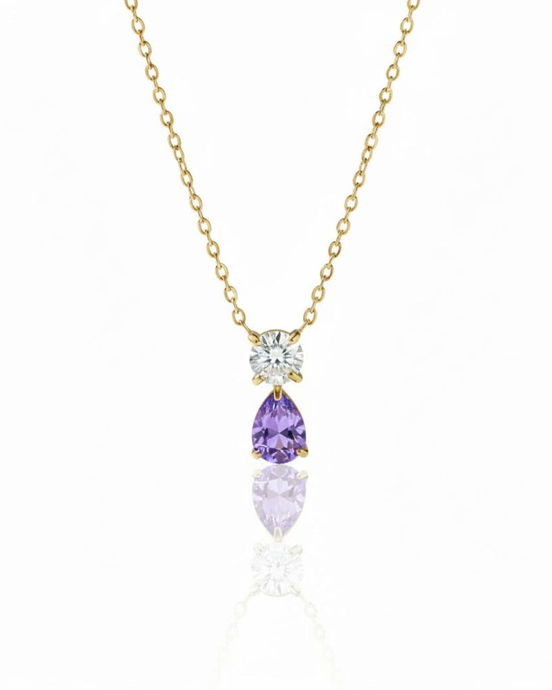 Birthstone Pear Pendant Necklace