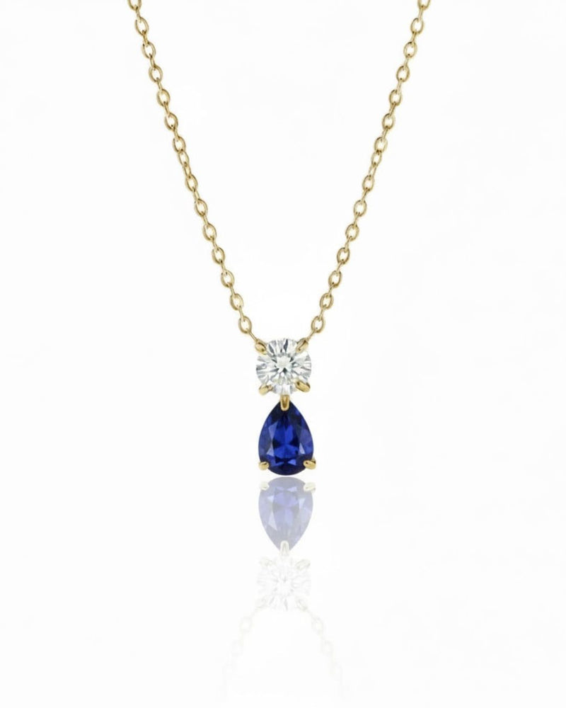 Birthstone Pear Pendant Necklace