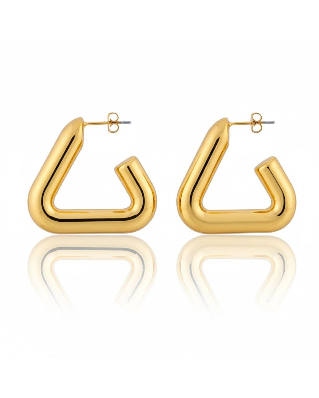 Gold and Silver Geometric Hoop Earrings | Sculptural Tubular Statement