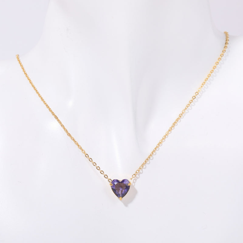 Birthstone Heart shaped Pendant Necklace