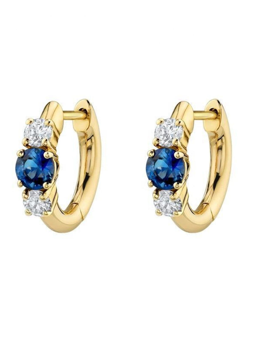 Prism Glow 3 Stone Huggie Earrings | 925 Silver Minimal Luxury Jewellery