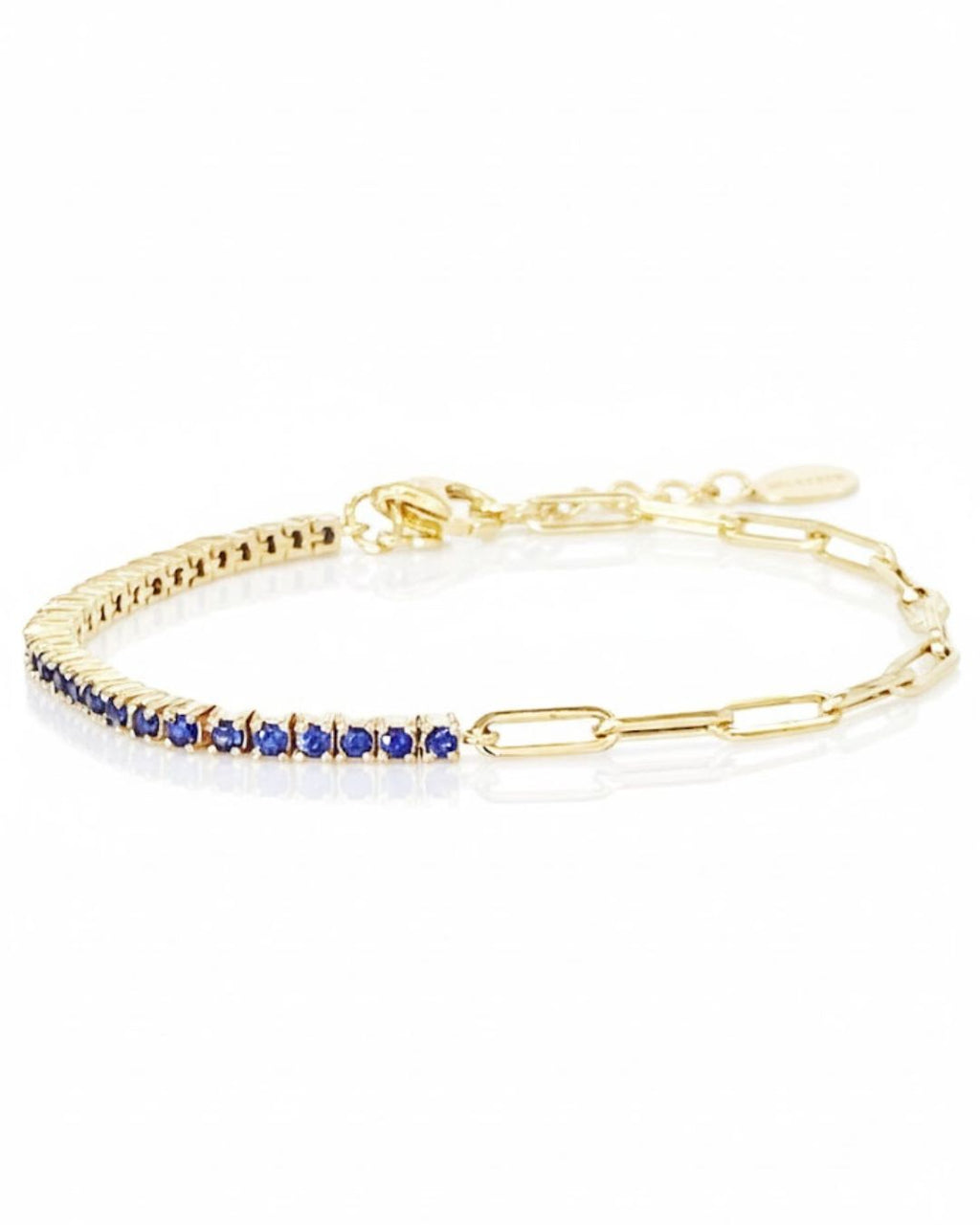 Sterling Silver Cubic Zirconia Tennis Bracelet | 18K Gold Plated Adjustable 925 Silver Bracelet