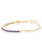 Sterling Silver Cubic Zirconia Tennis Bracelet | 18K Gold Plated Adjustable 925 Silver Bracelet