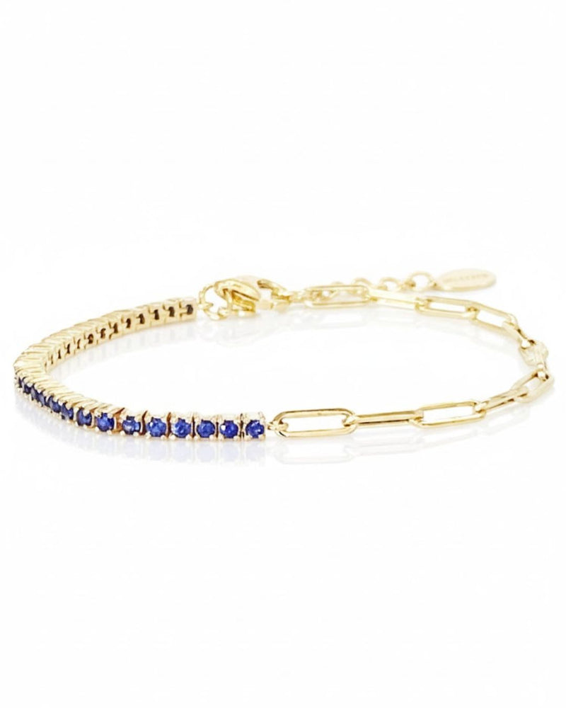 Sterling Silver Cubic Zirconia Tennis Bracelet | 18K Gold Plated Adjustable 925 Silver Bracelet