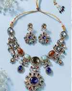 Sabhyaraa Heritage Multicoloured Stone Heavy Set | Bridal Statement Jewellery