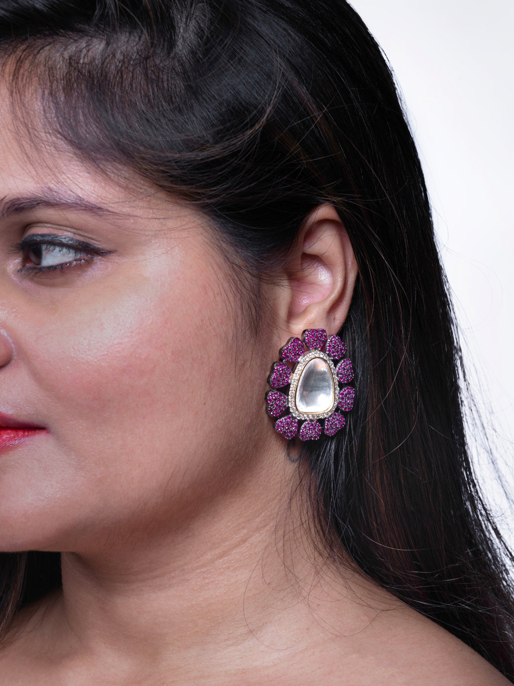 Floral Polki Studs