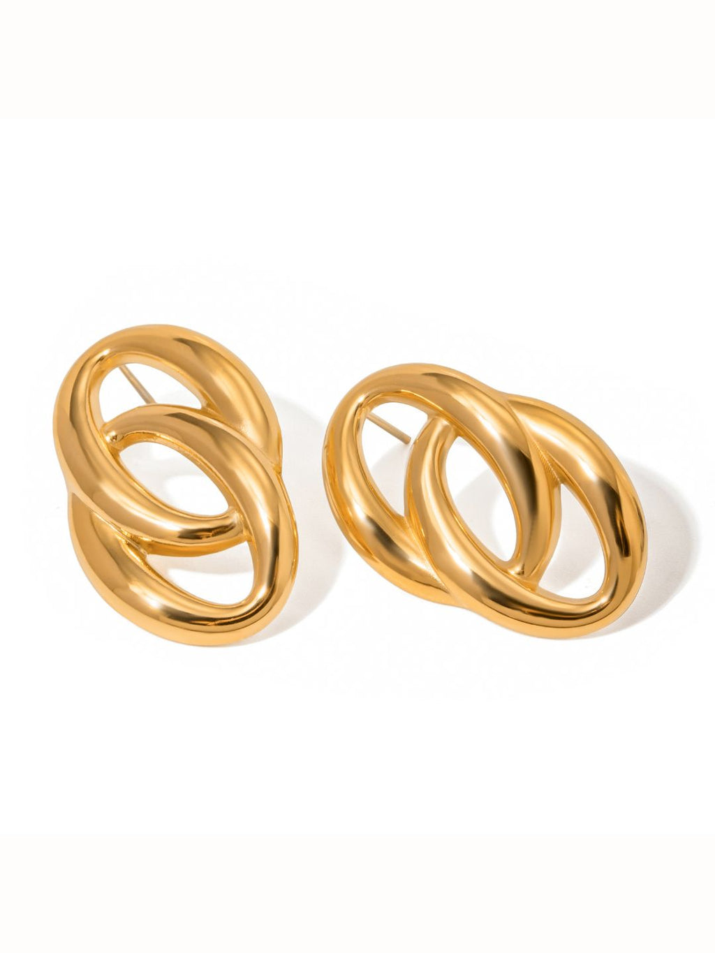 Oval Loop Stud Earrings | 18K Gold Plated Anti-Tarnish Jewellery