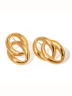 Oval Loop Stud Earrings | 18K Gold Plated Anti-Tarnish Jewellery