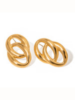 Oval Loop Stud Earrings | 18K Gold Plated Anti-Tarnish Jewellery