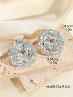 Prism Spiral Statement Earrings | Hand-Beaded Multi-Color & Silver Disc Earrings
