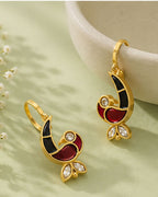 Mayura Enamel Bird Ear Cuff | Minimal Traditional & Festive Jewellery